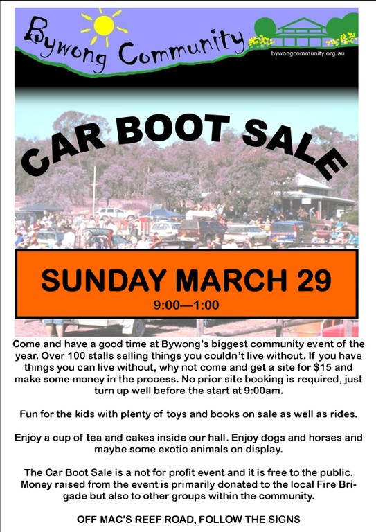 Bywong Car Boot Sale